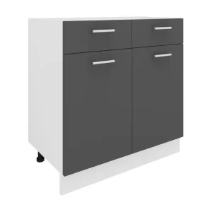 VCM Armoire de cuisine largeur 80 cm Tiroir Meuble bas de cuisine Esilo (Blanc / Anthracite)