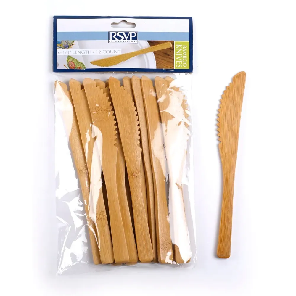 Couteaux en bambou RSVP - Lot de 12