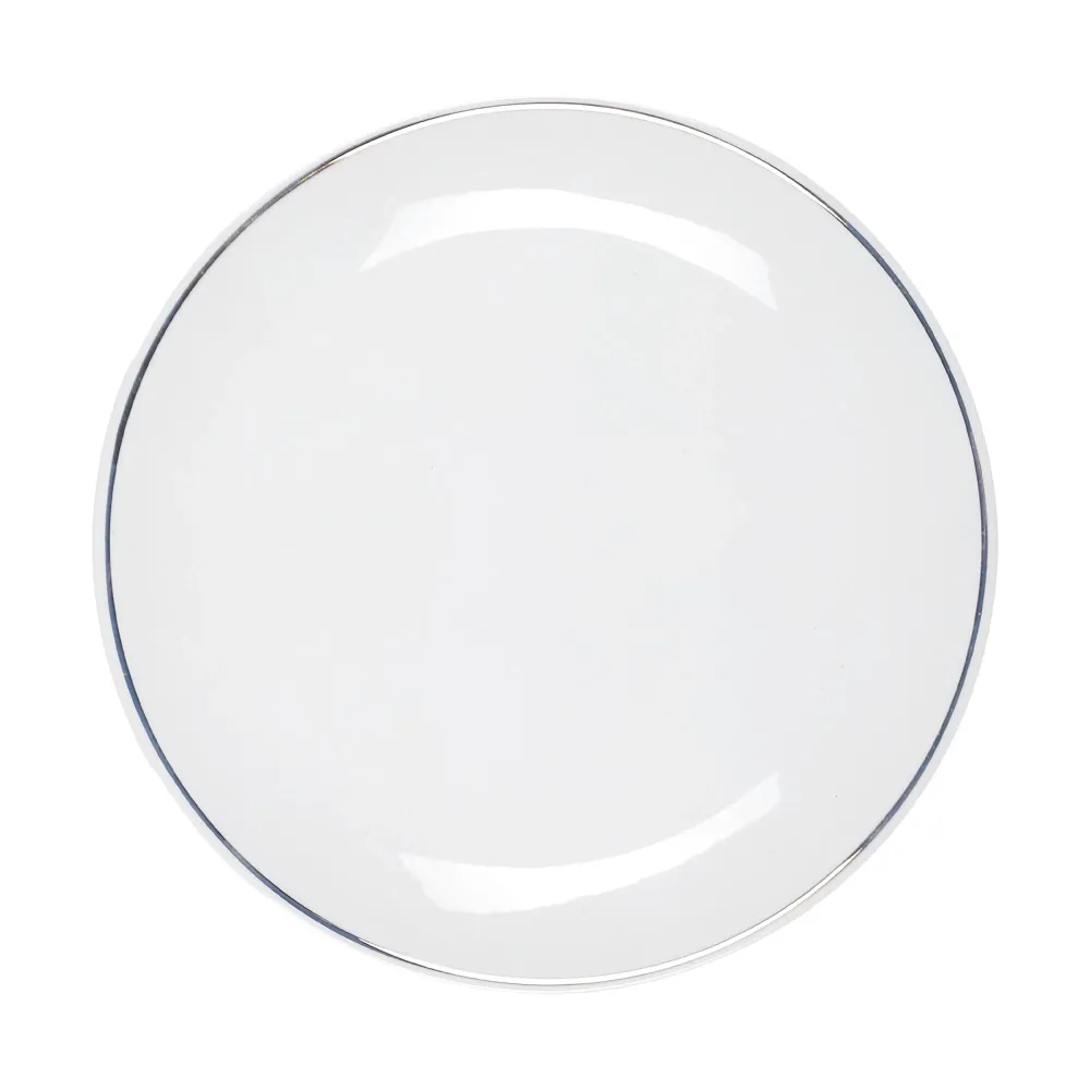 Assiette à dessert avec bordure dorée porcelaine Stokomani