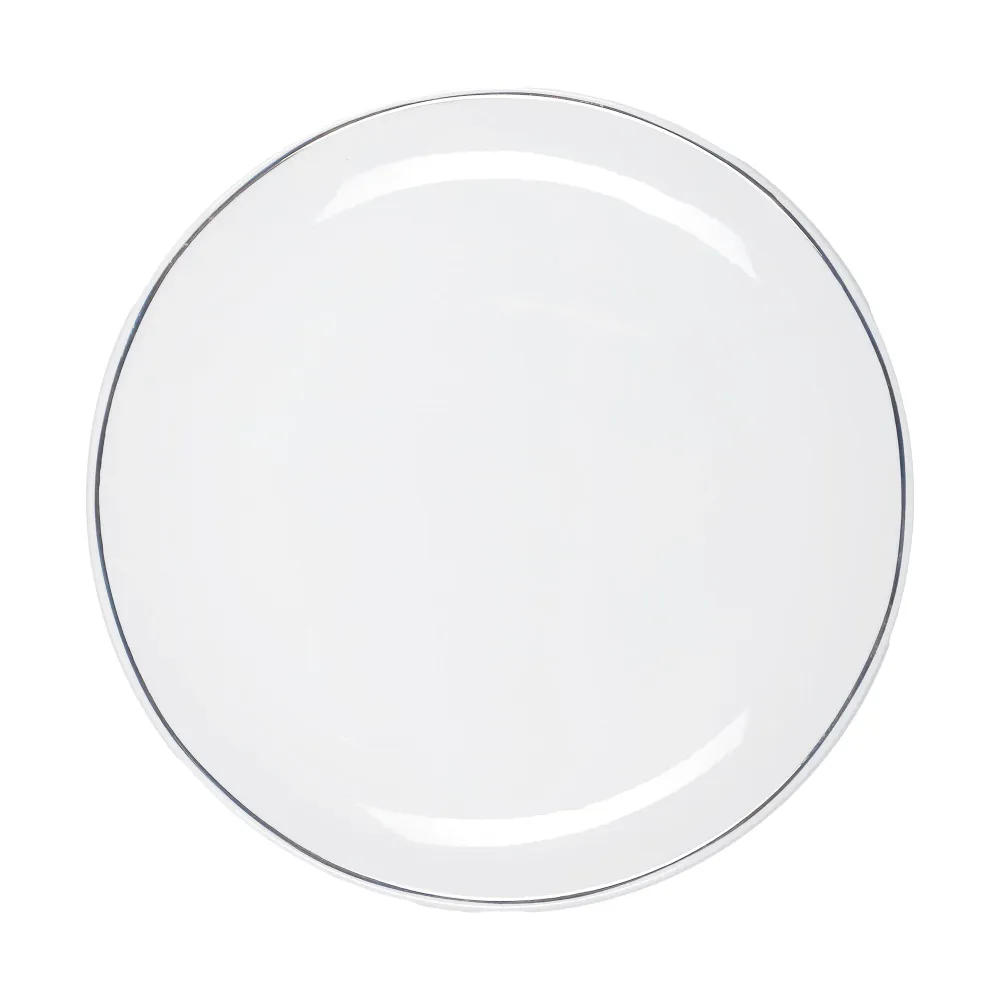 Assiette plate avec bordure dorée porcelaine Stokomani