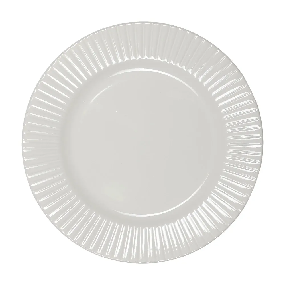 Assiette plate Zoan en céramique avec bordure - Vert Stokomani