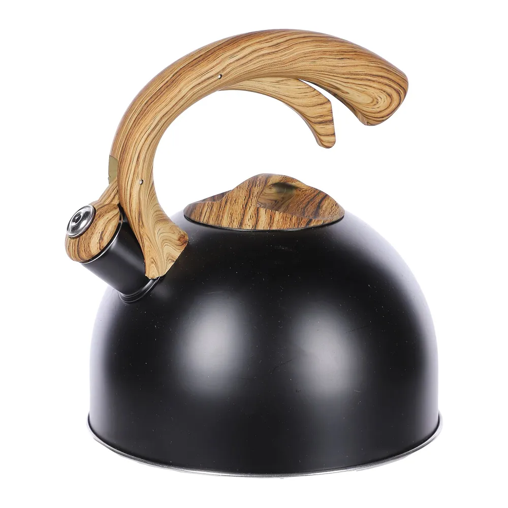 Bouilloire en inox 3L avec anse et couvercle effet bois Stokomani