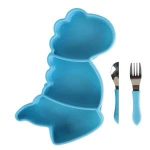 Ensemble repas enfant en silicone - Bleu Stokomani