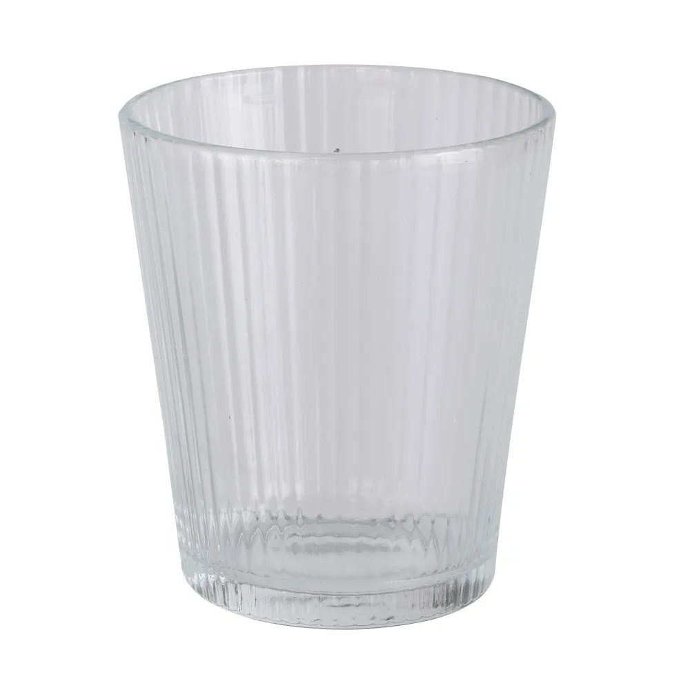 3 gobelets striés transparents 330 ml Stokomani