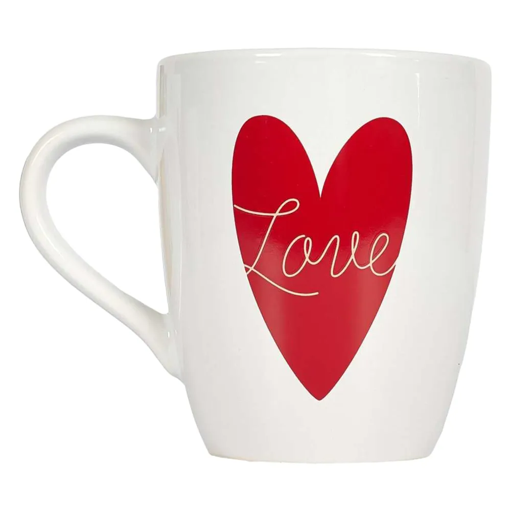 2 Mugs céramique 30 cl cœur avec anse Stokomani