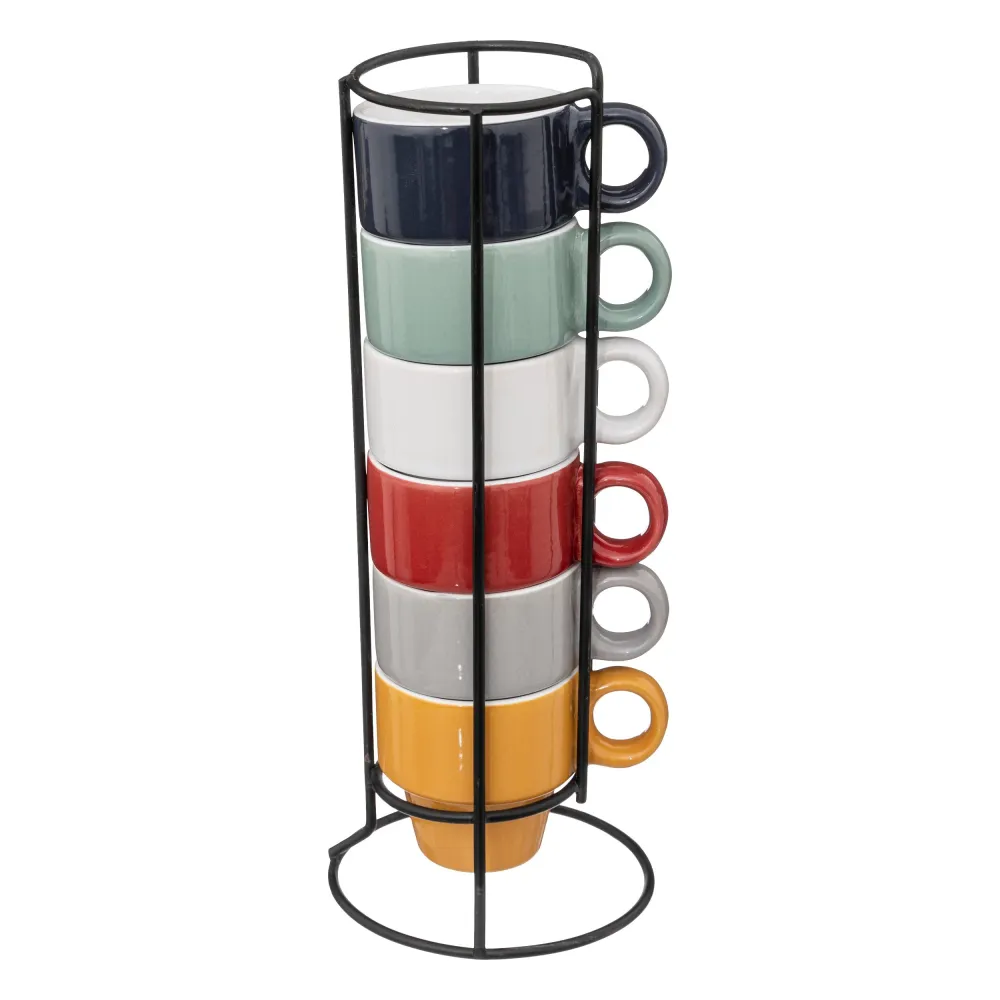 Rack 6 tasses colorama 5cl Stokomani