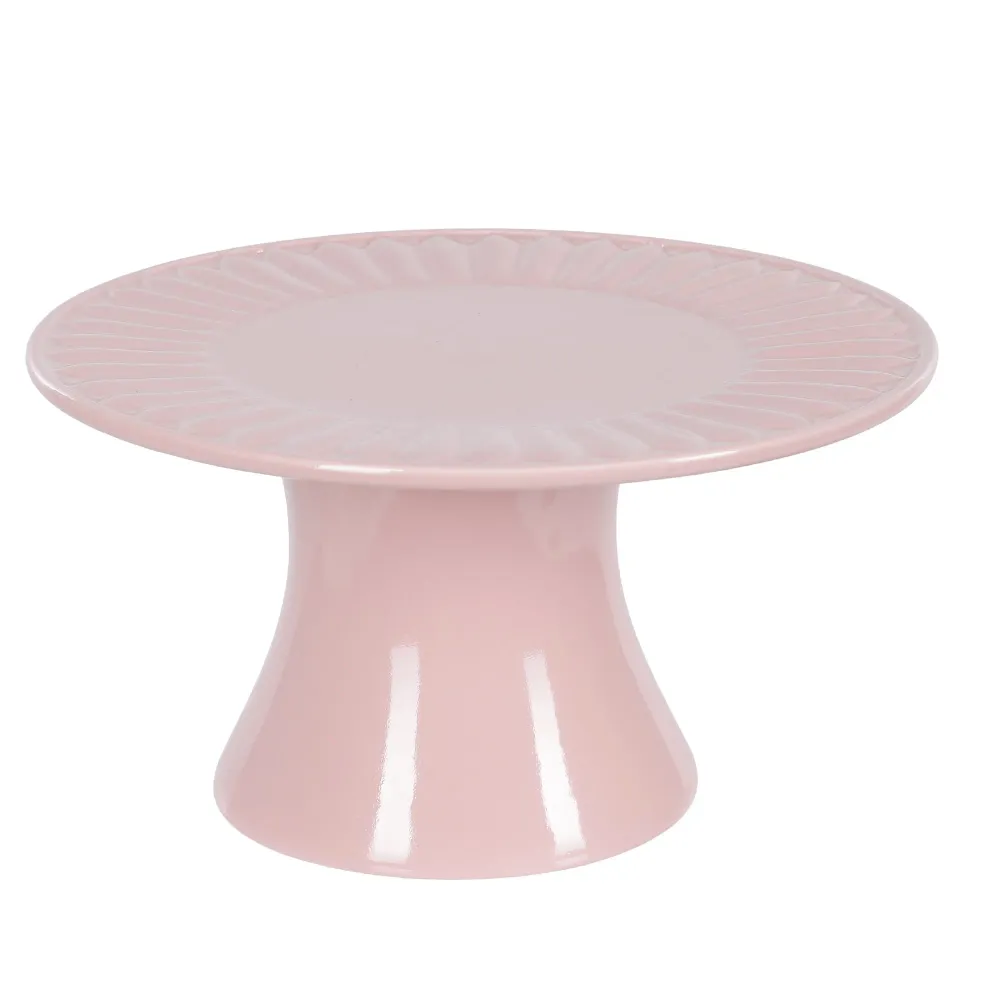 Support à gâteau strié dolomite 22.2 cm - Rose Stokomani