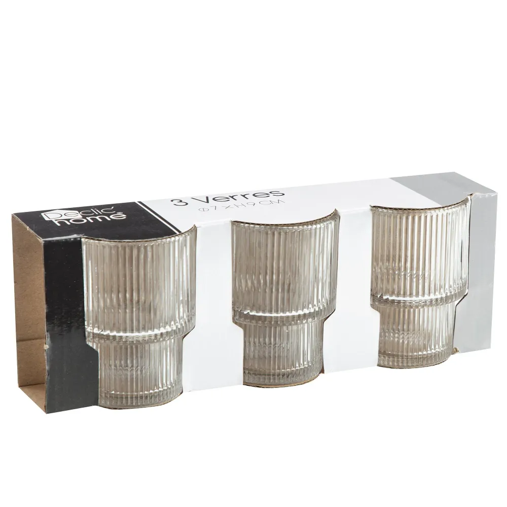 3 verres à eau 210ml Stokomani
