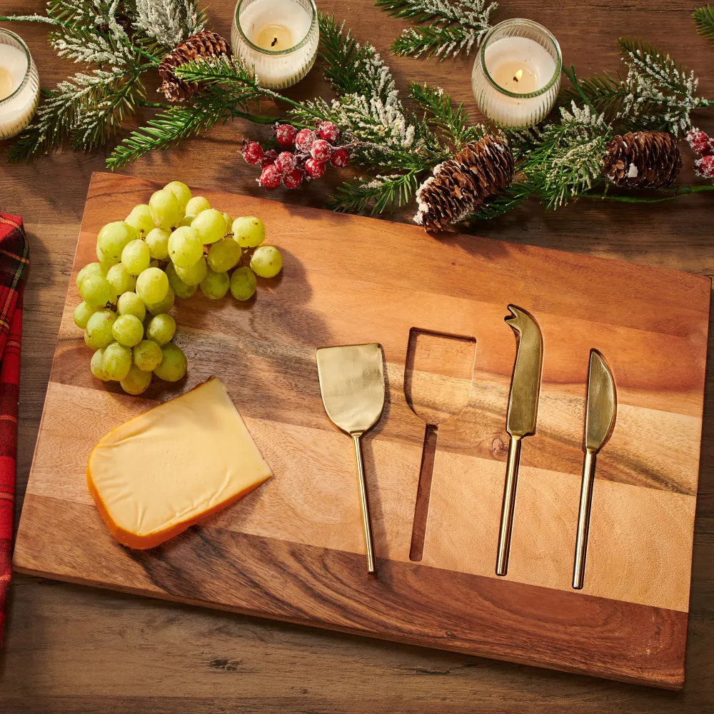 Plateau à fromage en bois avec coutellerie Giant Tiger