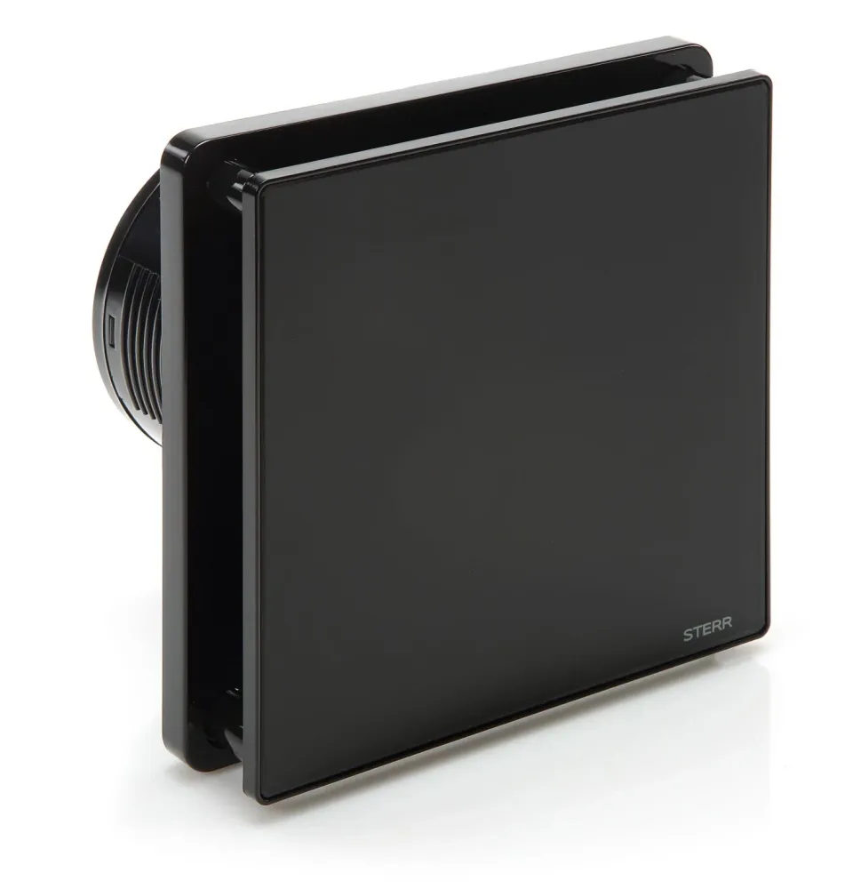 STERR BFS100-B-12V - 100 mm Extracteur de Salle de Bain, 12 V AC, 90 m³/h, Noir