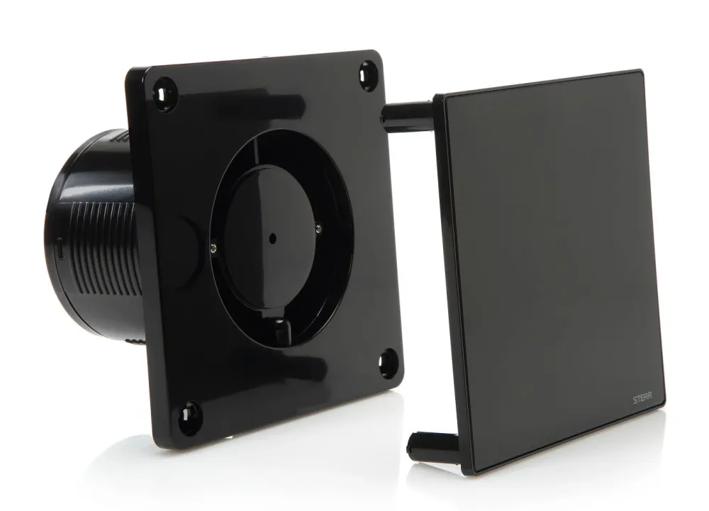 STERR BFS100-B-12V - 100 mm Extracteur de Salle de Bain, 12 V AC, 90 m³/h, Noir