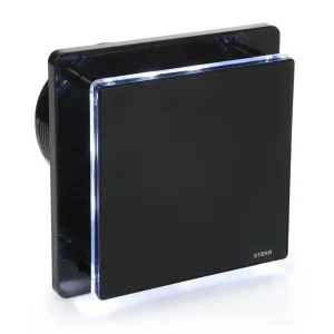 STERR BFS125LH-B - 125 mm Extracteur de Salle de Bain, LED + avec capteur d'humidité, 160 m³/h, Noir