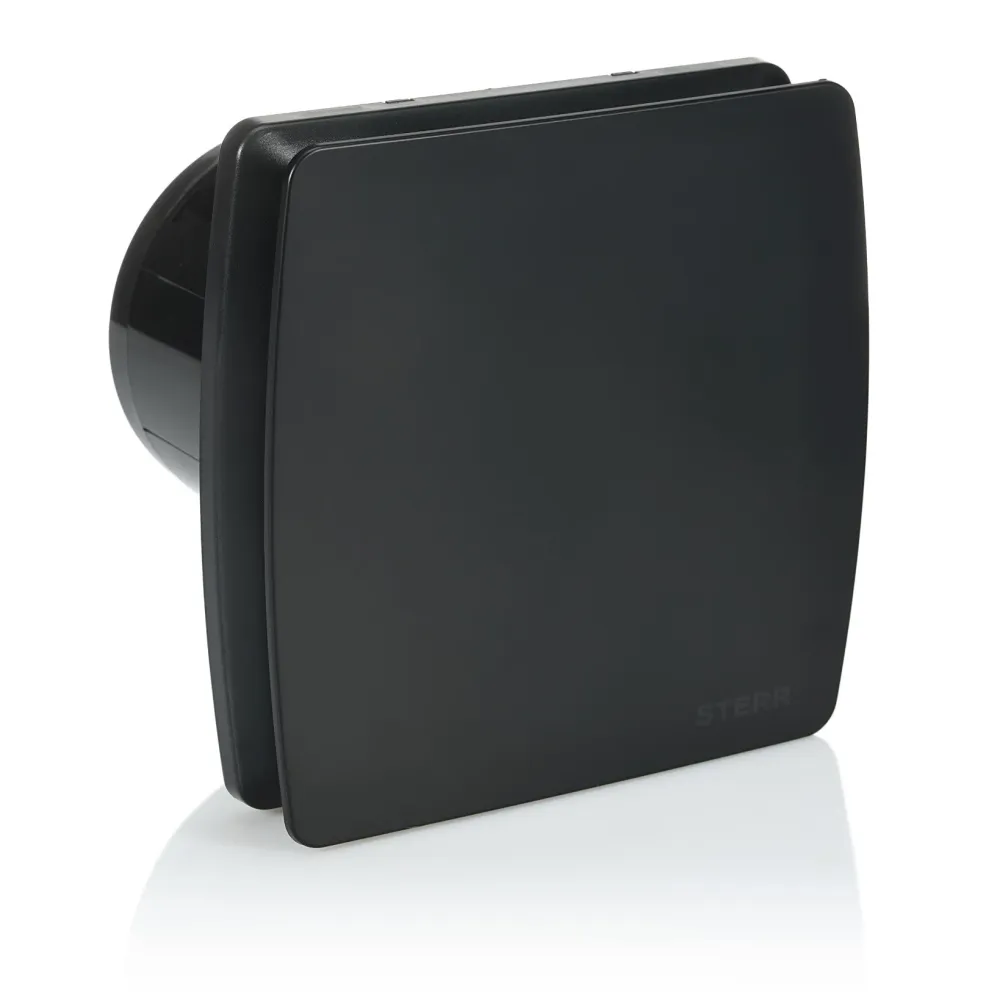 STERR LFS100B-QH - 100 mm Extracteur de Salle de Bain, avec capteur d'humidité, 95 m³/h, Noir