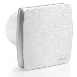 STERR LFS100-QST - 100 mm Extracteur de Salle de Bain, Minuterie, 95 m³/h, Argent