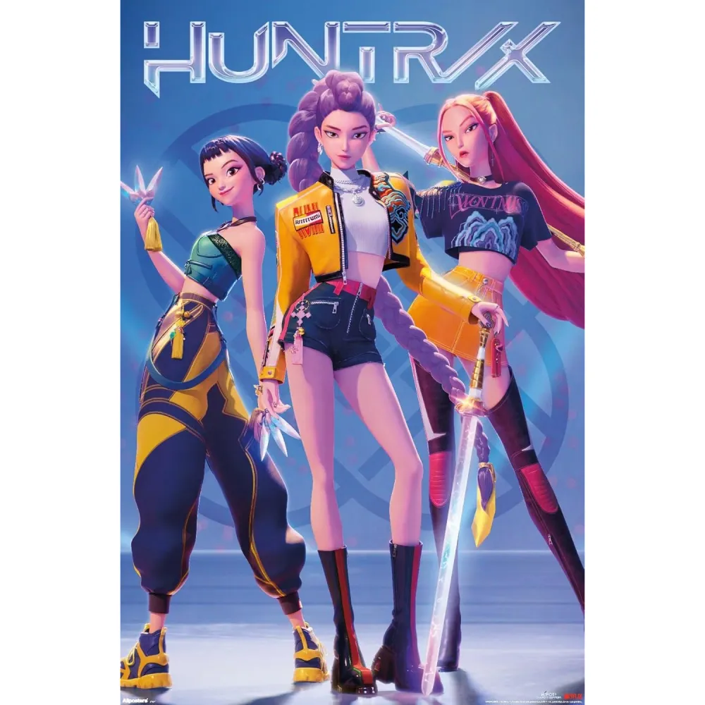 Affiche K-POP Demon Hunters Hunters Huntrix, 22,375 po x 34 po Giant Tiger