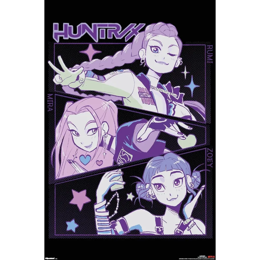 Affiche K-POP Demon Hunters Hunters Huntrix, 22,375 po x 34 po Giant Tiger