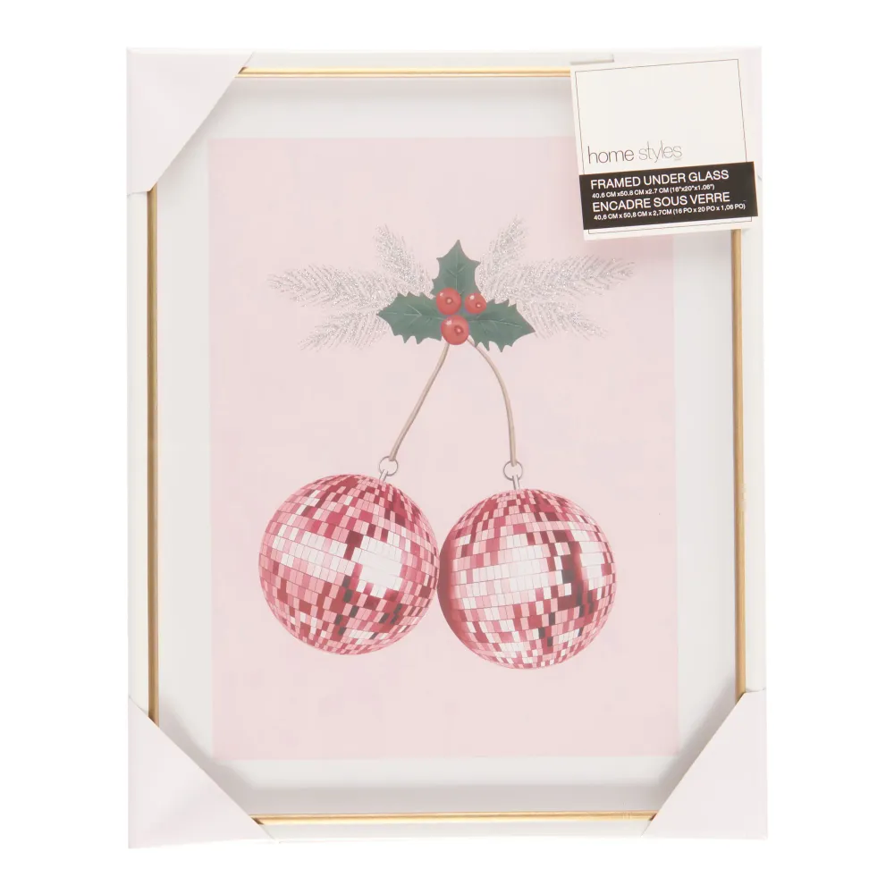 Art mural encadré sous verre des Fêtes HomeStyles, 16 po x 20 po