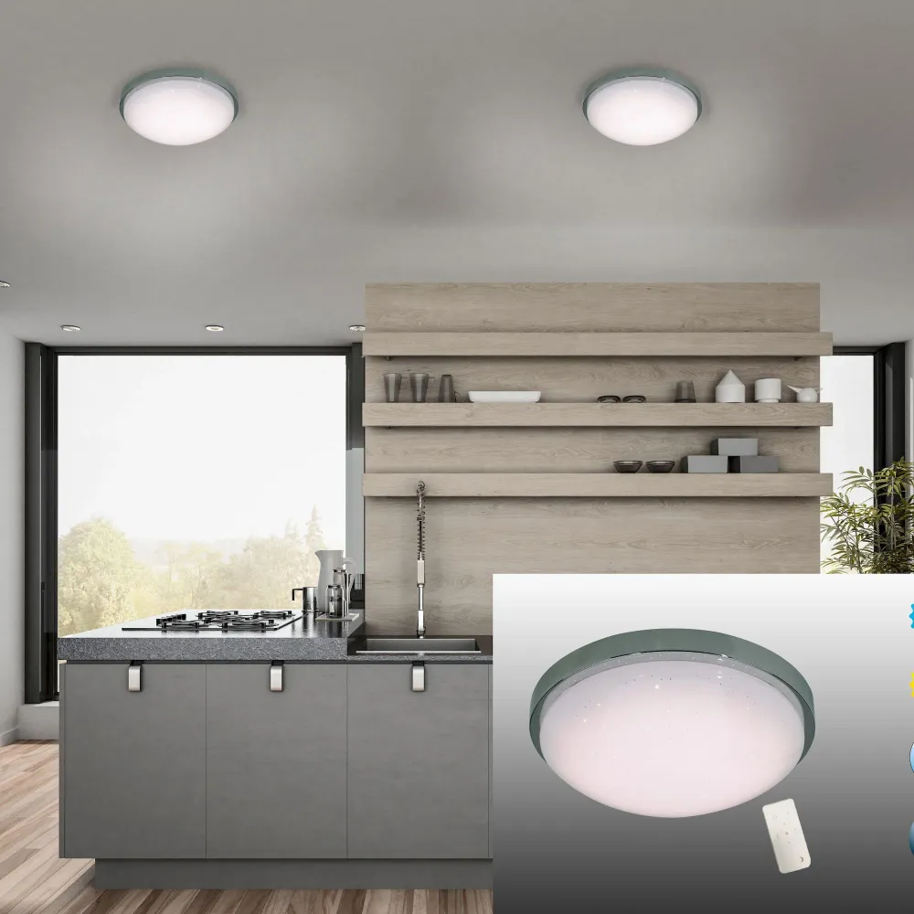 Applique murale et plafonnier LED Näve Catania avec effet cristal d:29cm Naeve