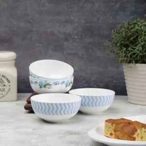 Imperial Bowl/ Katori Set 4 Piece 10cm (Blue) Clay Craft India