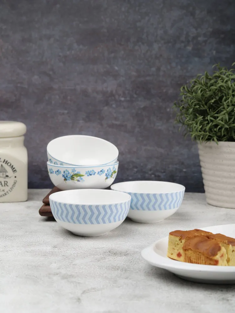 Imperial Bowl/ Katori Set 4 Piece 10cm (Blue) Clay Craft India