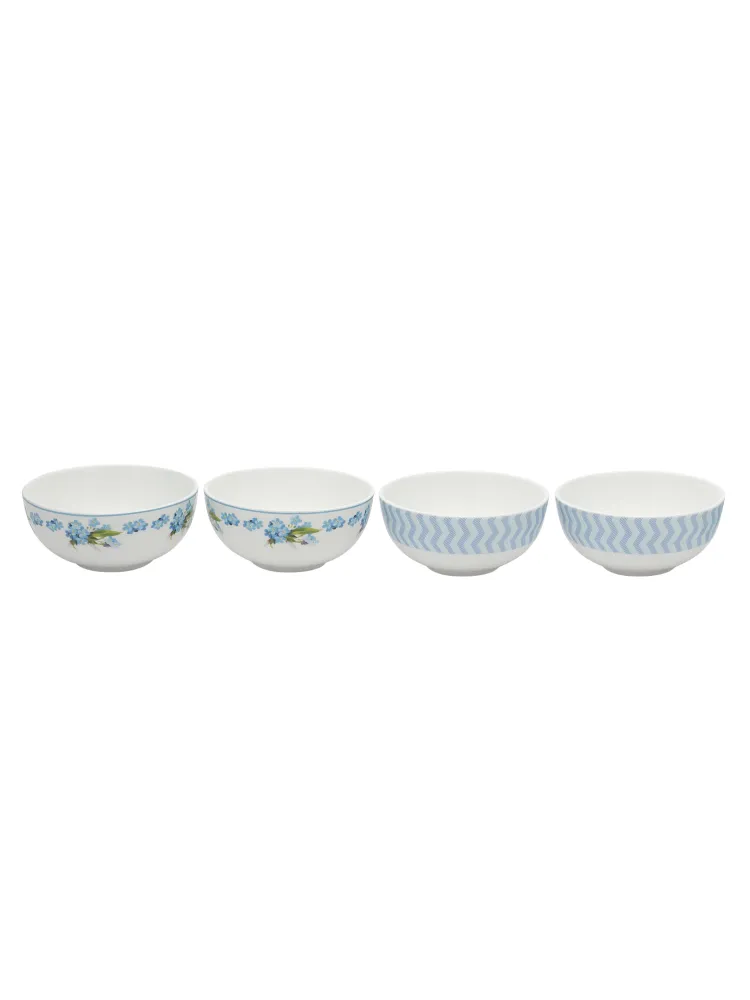 Imperial Bowl/ Katori Set 4 Piece 10cm (Blue) Clay Craft India