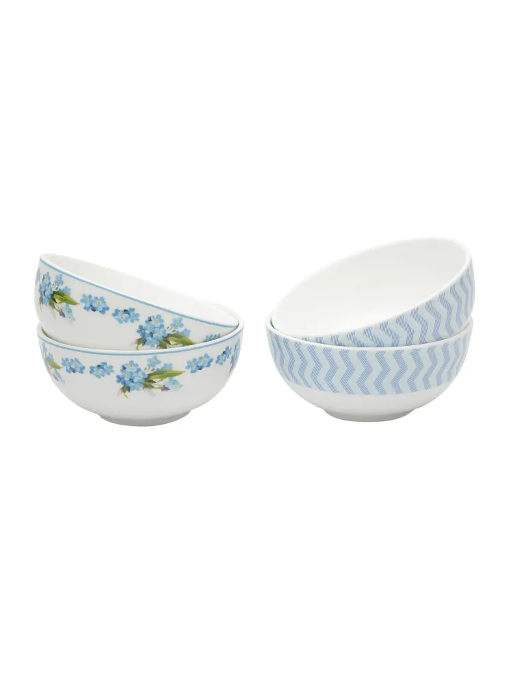 Imperial Bowl/ Katori Set 4 Piece 10cm (Blue) Clay Craft India